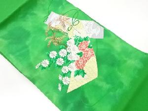 短冊に草花模様織出し名古屋帯